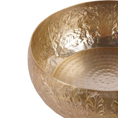 Laura Ashley Winspear Gold Leaf Embossed Round Convex Bowl Large