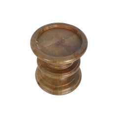 Laura Ashley Wooden Plinth Hurricane with Frosted Glass