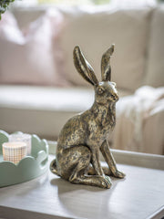 Laura Ashley Antiqued Large Sitting Hare Sculpture