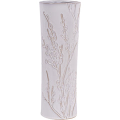 Laura Ashley White Pussywillow Stoneware Straight Vase Large