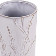 Laura Ashley White Pussywillow Stoneware Straight Vase Large