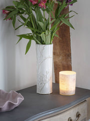 Laura Ashley White Pussywillow Stoneware Straight Vase Large