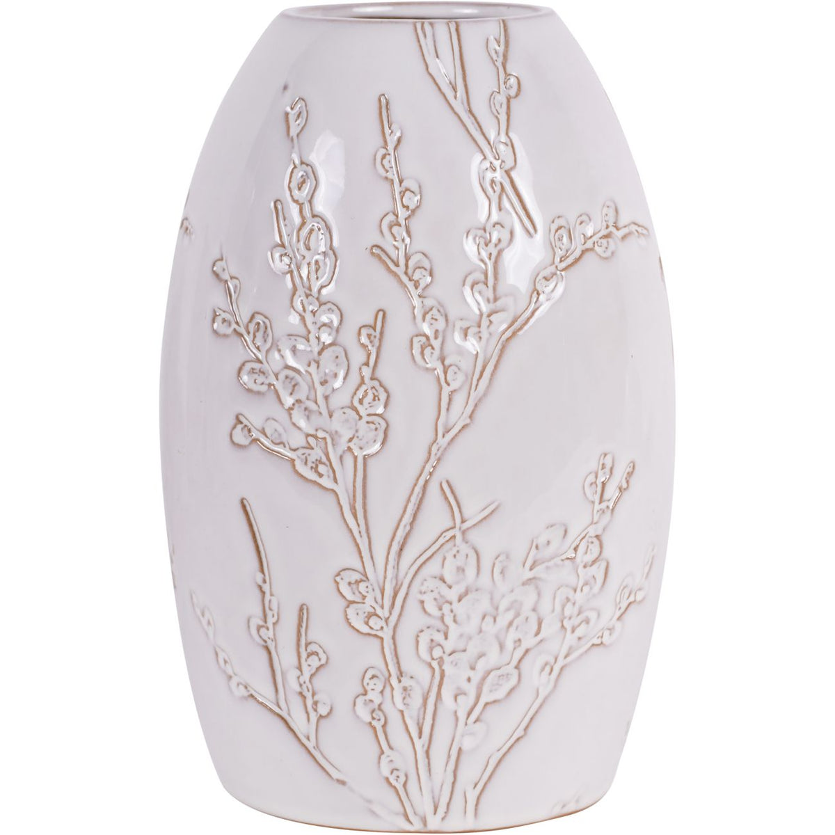 Laura Ashley White Pussywillow Stoneware Vase Large