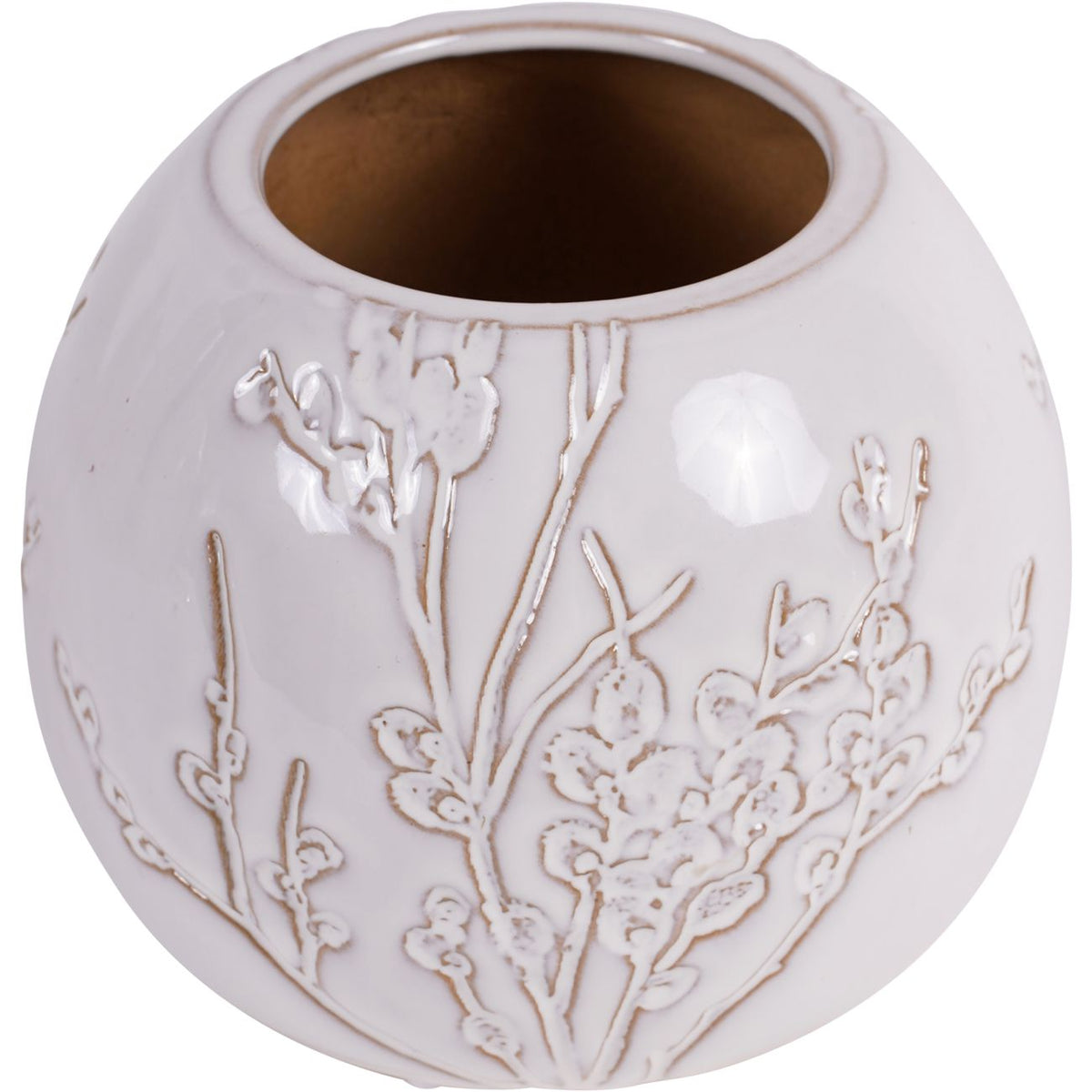 Laura Ashley White Pussywillow Stoneware Vase Small