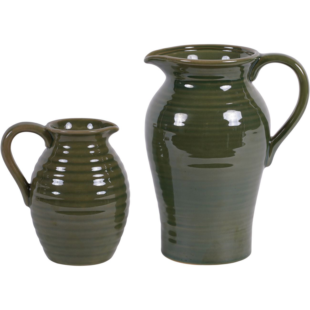 Laura Ashley Green Harriston Stoneware Handle Vase
