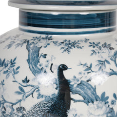 Laura Ashley Midnight Blue Belvedere Peacock Porcelain Ginger Jar Large