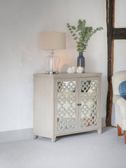 Laura Ashley Grey Greystead Wooden Mirrored Slim Sideboard