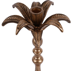 Laura Ashley Antique Brass Large Palm Tree Candlestick