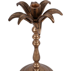 Laura Ashley Antique Brass Small Palm Tree Candlestick