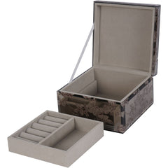 Laura Ashley Truffle Pollington Roses Medium Mirrored Printed Jewellery Box