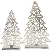 Laura Ashley Festive Cut ChristmasTree Set of 2 Large & Medium