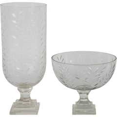 Laura Ashley Glass Cut Hurricane Medium