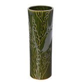 Laura Ashley Tall Green Reactive Glaze Pussy Willow Vase