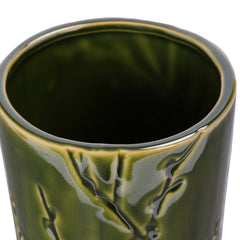 Laura Ashley Tall Green Reactive Glaze Pussy Willow Vase