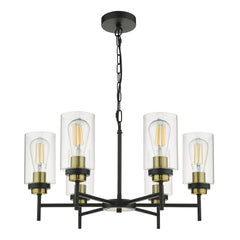 Abel 6 Light Satin Black Glass dar lighting