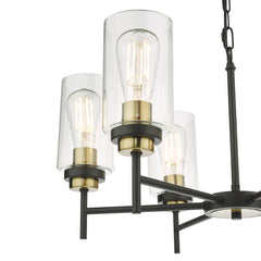 Abel 6 Light Satin Black Glass dar lighting