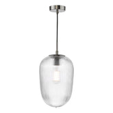 Abrielle Pendant Brushed Nickel and Ribbed Glass