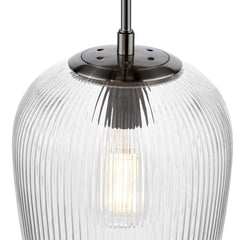 Abrielle Pendant Brushed Nickel and Ribbed Glass