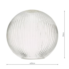 Easy Fit Ribbed Round Glass Shade