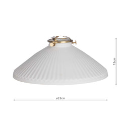 Easy Fit White Shallow Ceramic Shade 23cm