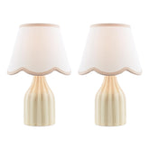 Aimee Twin Pack Table Lamp Taupe Ceramic With Shade