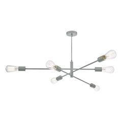 Dar Lighting Alana 6 Light Pendant Matt Grey