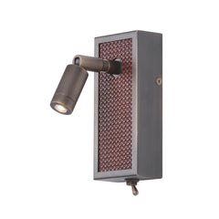 Albany Wall Light Antique Brass and Matt Brown LED