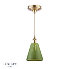 Joules Allington Pendant Green Ceramic and Matt Antique Brass
