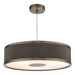 Alvaro 3 Light Single Pendant Antique Bronze Brown Shade