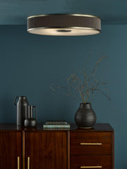 Alvaro 6 Light Flush Antique Bronze With Brown Shade