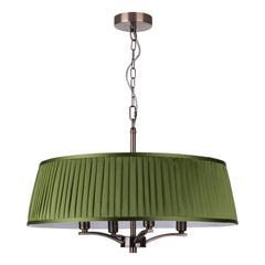 The Light Shade Studio Alwyn 4 Light Pendant Antique Brass With Bespoke Shade