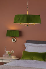 The Light Shade Studio Alwyn 4 Light Pendant Antique Brass With Bespoke Shade