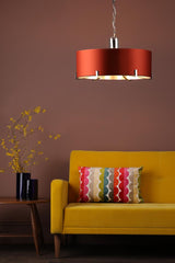 Annabelle 6 Light Pendant Polished Nickel With Bespoke Shade