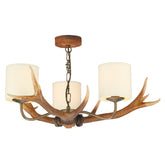 David Hunt Lighting Antler 3 Light Pendant Highland Rustic Complete with Bespoke Shades