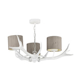 David Hunt Lighting Antler 3 Light Pendant White Complete with Bespoke Shades