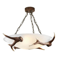 David Hunt Lighting Antler 3 Light Semi Flush Rustic