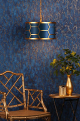 Arendal 4 Light Pendant Gold Leaf With Bespoke Shade