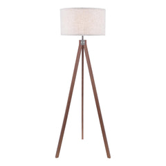 Armitage Tripod Floor Lamp Dark Wood With Shade
