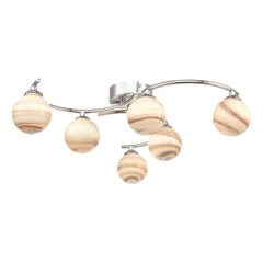 Atiya 6 Ceiling Light Chrome With Planet Style Glass Dar Lighting