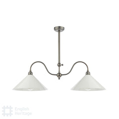English Heritage Audley End 2 Light Bar Pendant Bronze and Cream