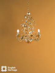 English Heritage Audley End 3 Light Chandelier Gold Leaf