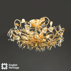 English Heritage Audley End 5 Light Semi-Flush Gold Leaf