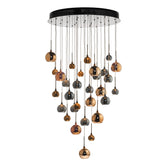 Aurelia 30lt Cluster Pendant Black Chrome & Copper/Bronze Glass 3M Drop