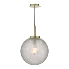 Avari 1 Light Pendant Satin Brass And Clear Frosted Glass Dar Lighting