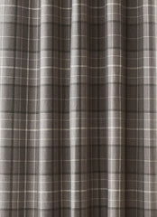 Laura Ashley Alfriston Check Pale Charcoal Ready Made Eyelet Blackout Curtains