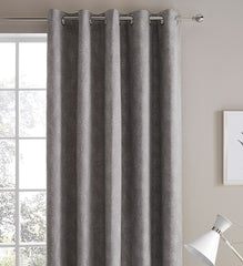 Laura Ashley Alnwick Steel Ready Made Eyelet Curtains