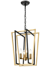 Franklite, Aviary 4lt Lantern Matt Black And Aged Brass Large