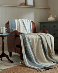 Laura Ashley Awning Stripe Seaspray Throw
