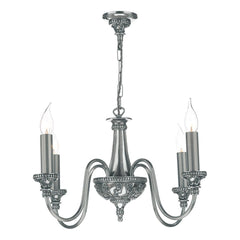 David Hunt Lighting Bailey 4 Light Chandelier BAI04, Pewter, Cream, Bronze