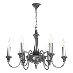 David Hunt Lighting Bailey 6 Light Chandelier Polished Pewter